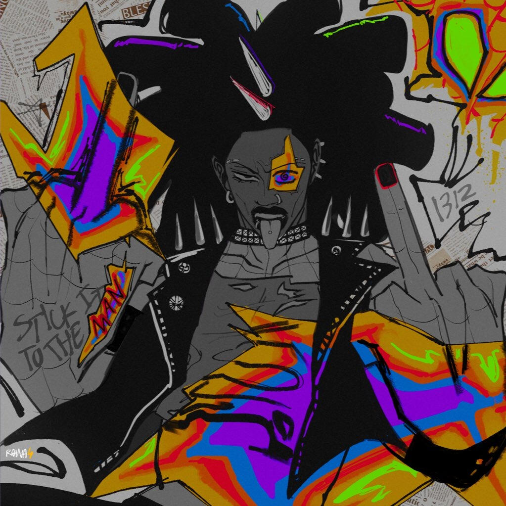 Fanart of Hobie Brown/Spider-Punk as depicted in "Across the Spider-Verse" (Jun 2023)