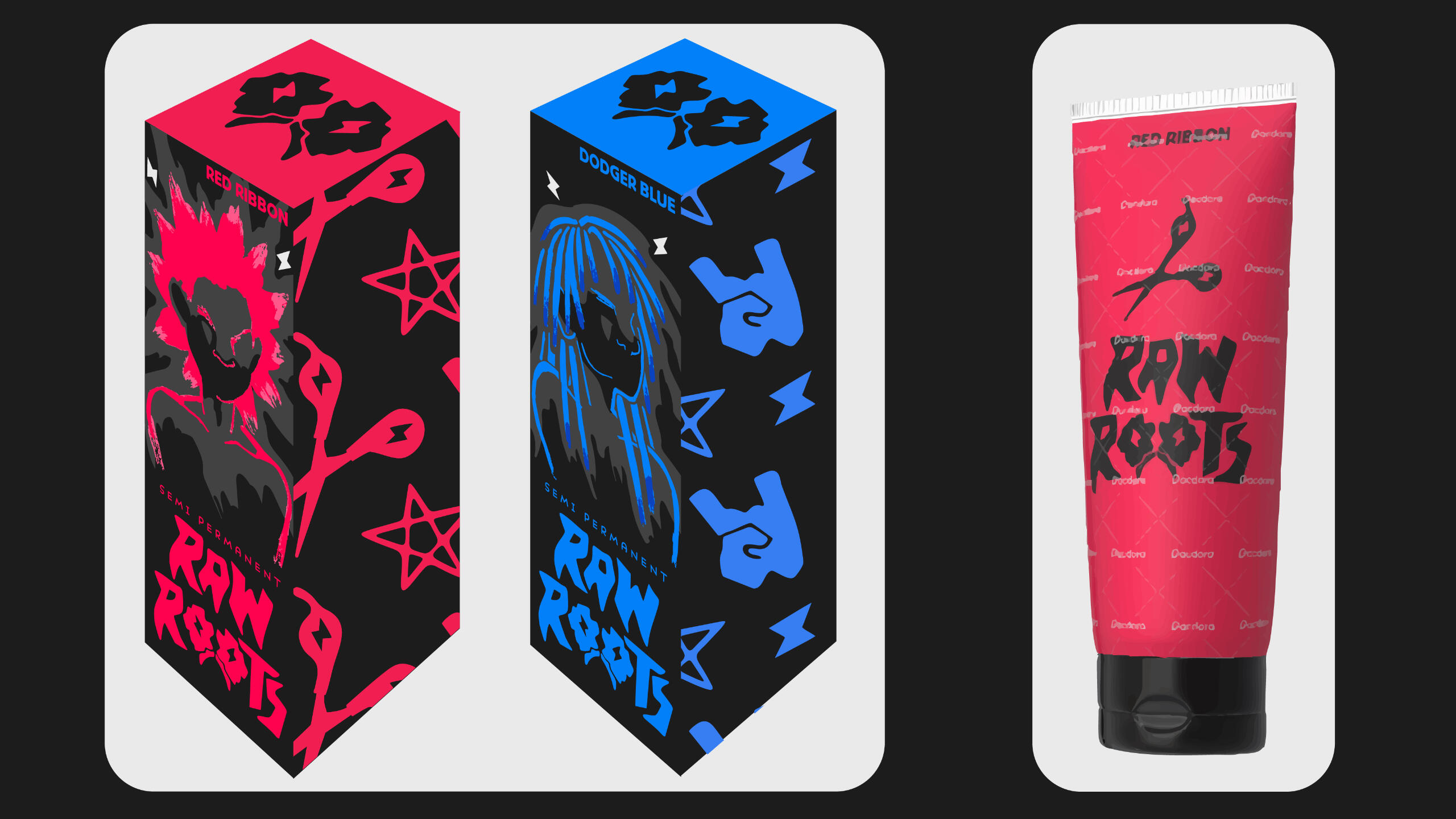 Branding concept for a Black-owned alternative hair dye brand, Raw Roots (Sep 2025)