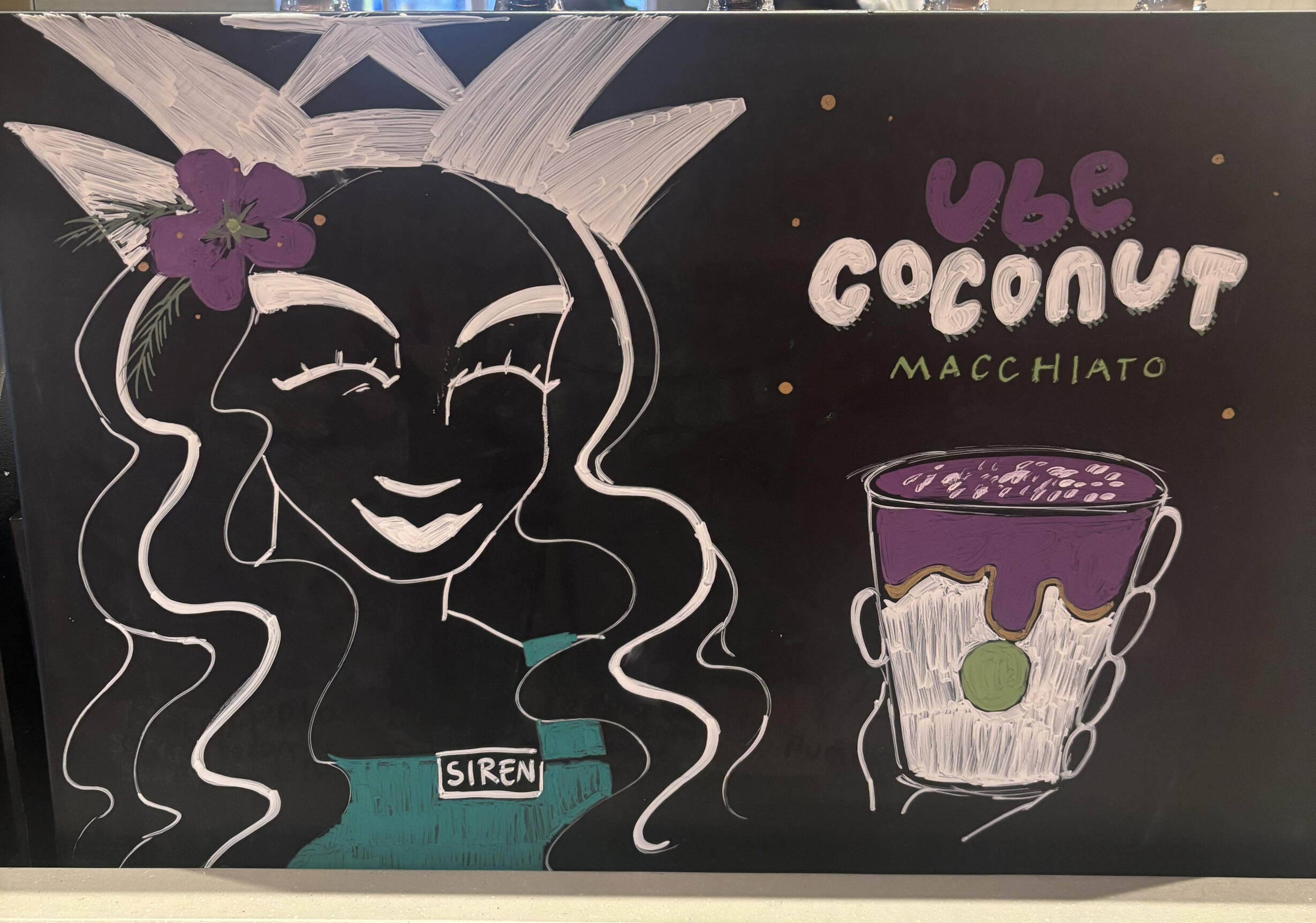 Drawn advertisement for local Starbucks location, for its first Spring Launch (March 2026)