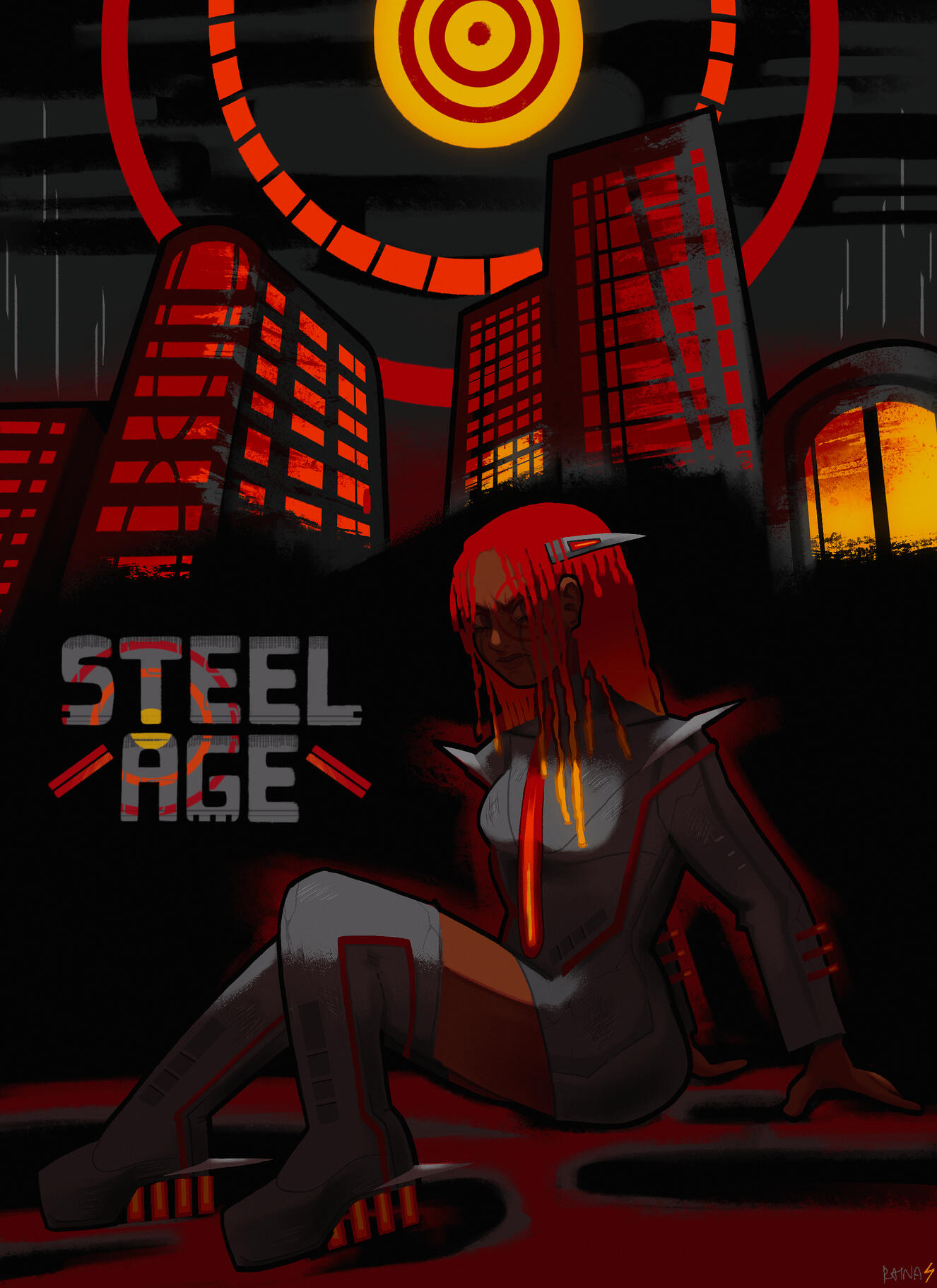 Illustration of Sloan, character from my original story concept Steel Age (Oct 2025)