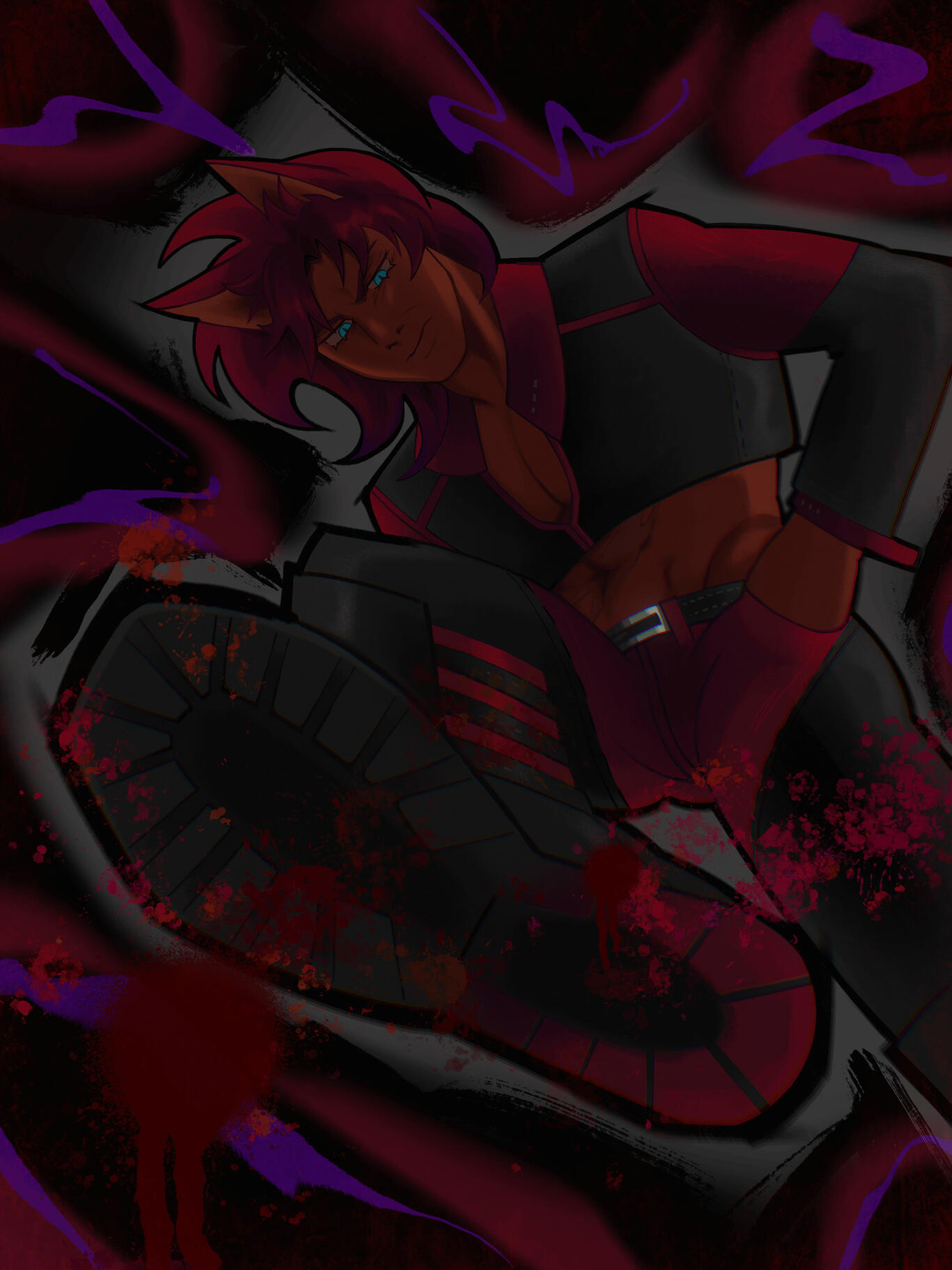 Illustration of my original character Gash (Jan 2025)