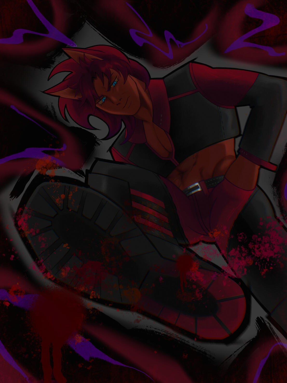 Illustration of my original character Gash (Jan 2025)