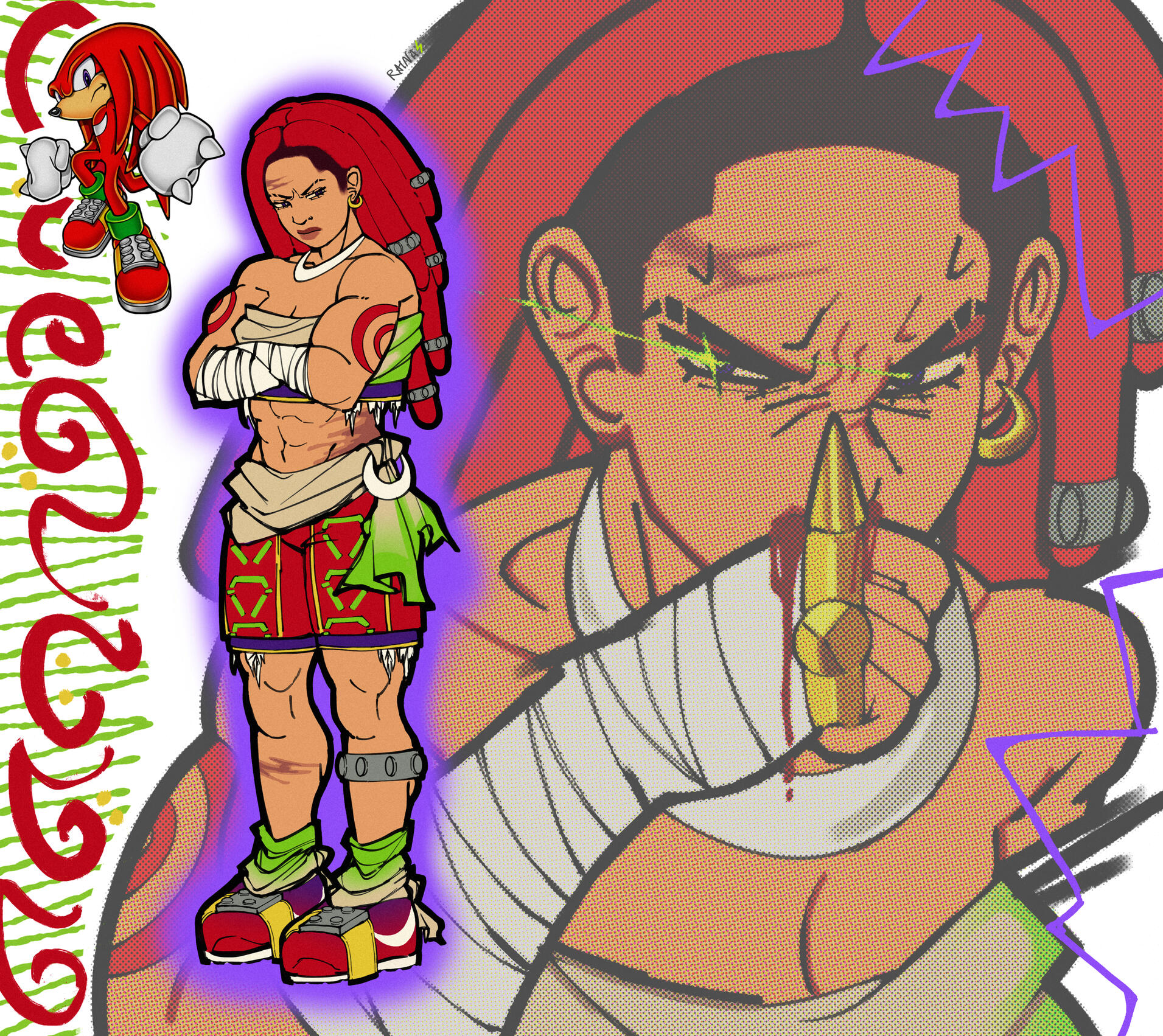 Knuckles the Echidna as a Black woman (Jun 2026)
