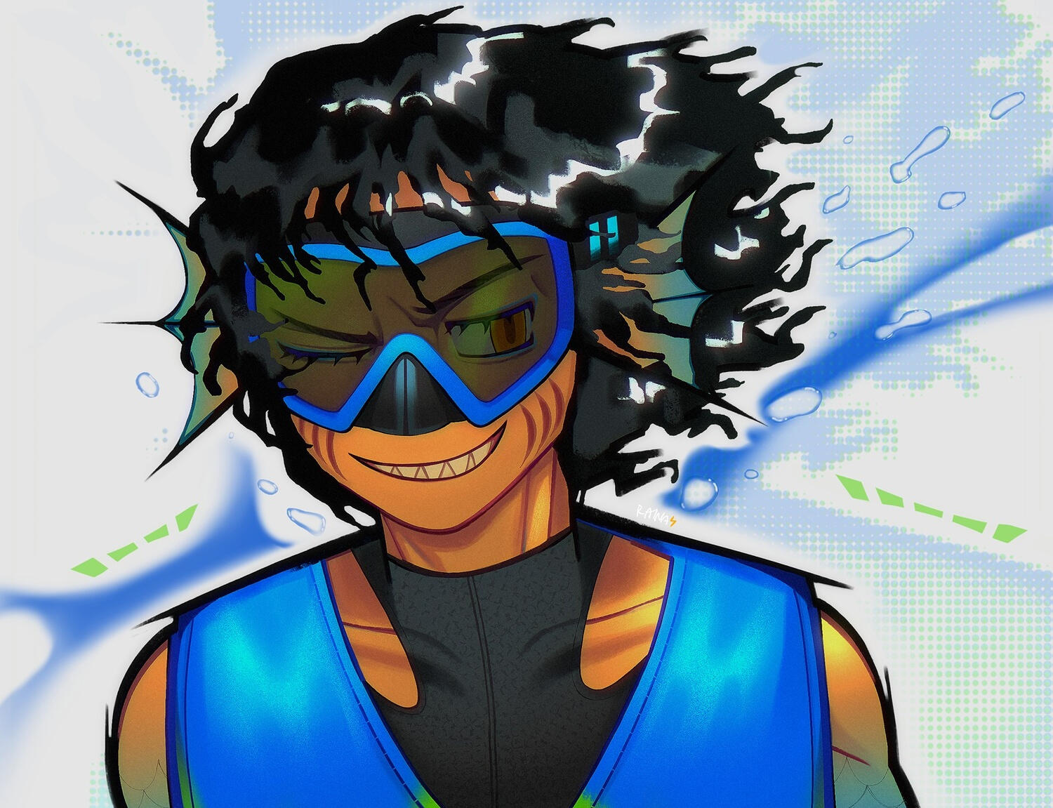 Illustration of my original character Hook (Nov 2024)