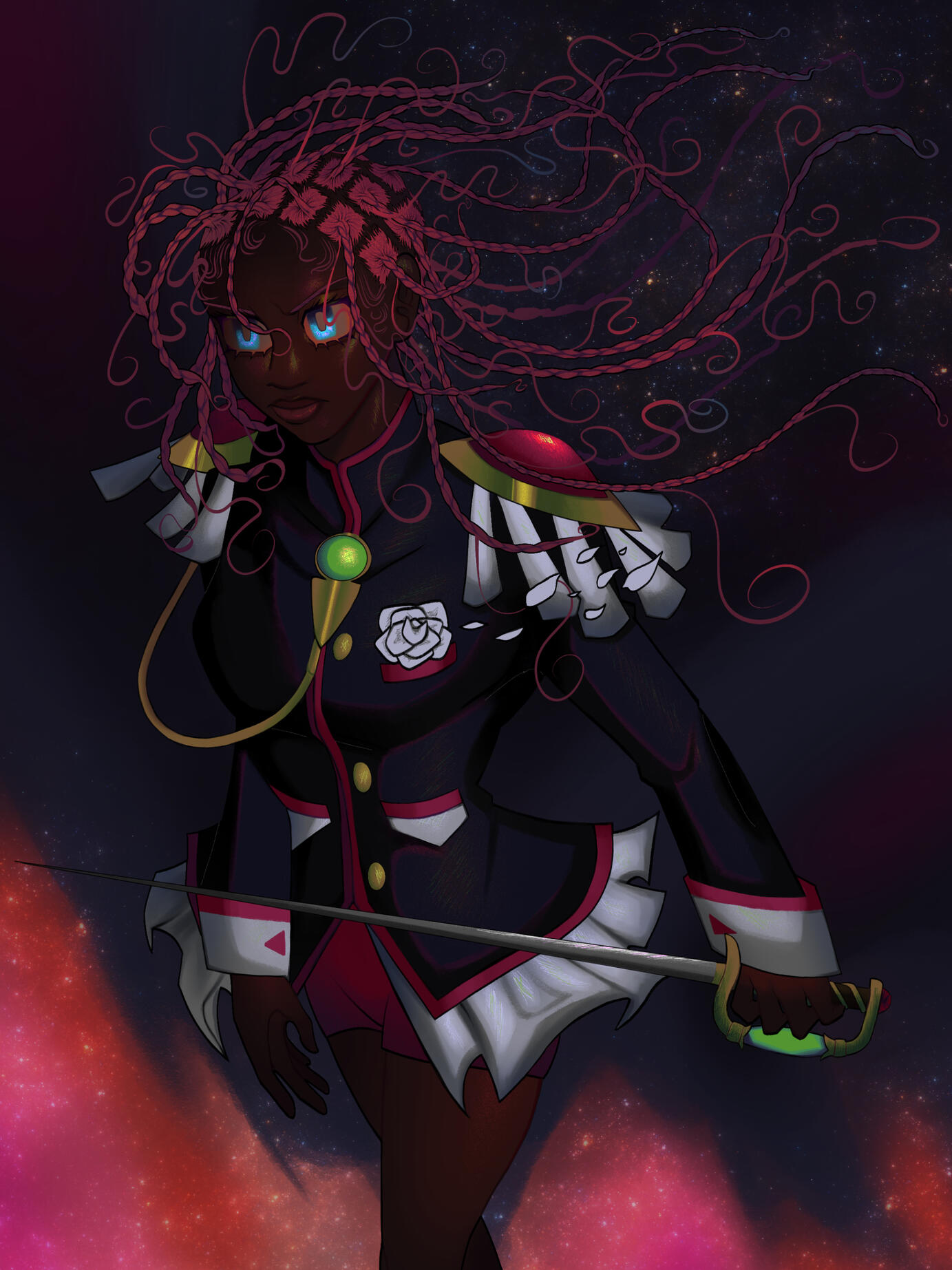 Black interpretation of Utena Tenjou from "Revolutionary Girl Utena" (Jan 2024)