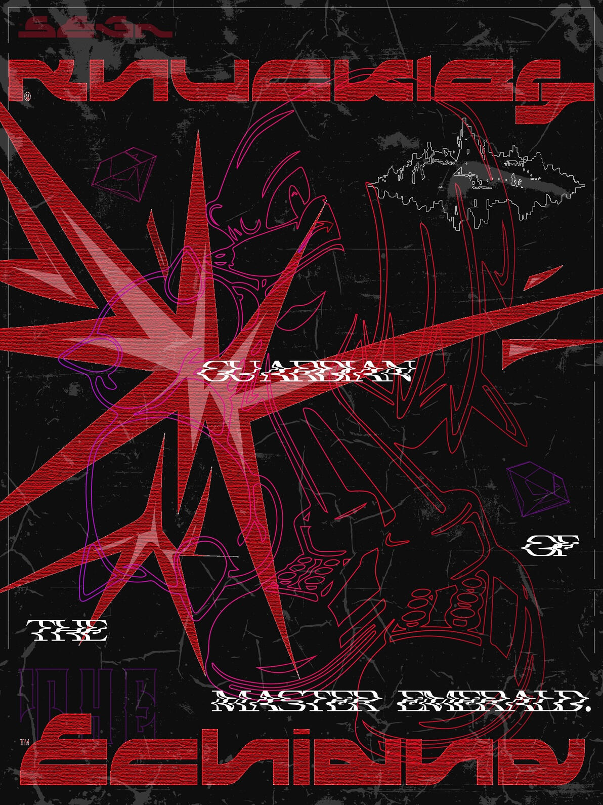 Brutalist/futuristic poster designs of Team Sonic, a personal project (Jan 2025)